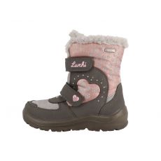 Dětská zimní obuv Lurchi KIMIKO šedo-růžová blikací